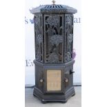 Esse Firemaster Solo Electric Stove, black mottled glazed finish, 79 cm high