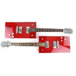 Two Gretsch Electromatic Bo Diddley Electric guitars, finished in red. One signed on the body. (