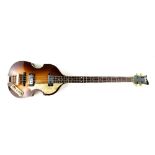 Hofner 500/1 violin bass guitar, serial number on reverse '2337' dating it to 1965, sunburst finish.