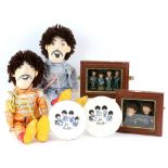 The Beatles - Two vintage 1960's Beatles plates, two Remco figures and set of four cake toppers,