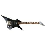 Washburn HM-5V electric guitar, serial no. 6120276, finished in black.