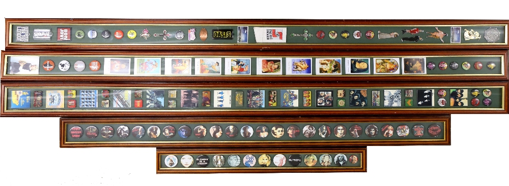 Collection of vintage badges and lapel pins including The Beatles, Blondie, Rocky Horror and others, - Image 2 of 4