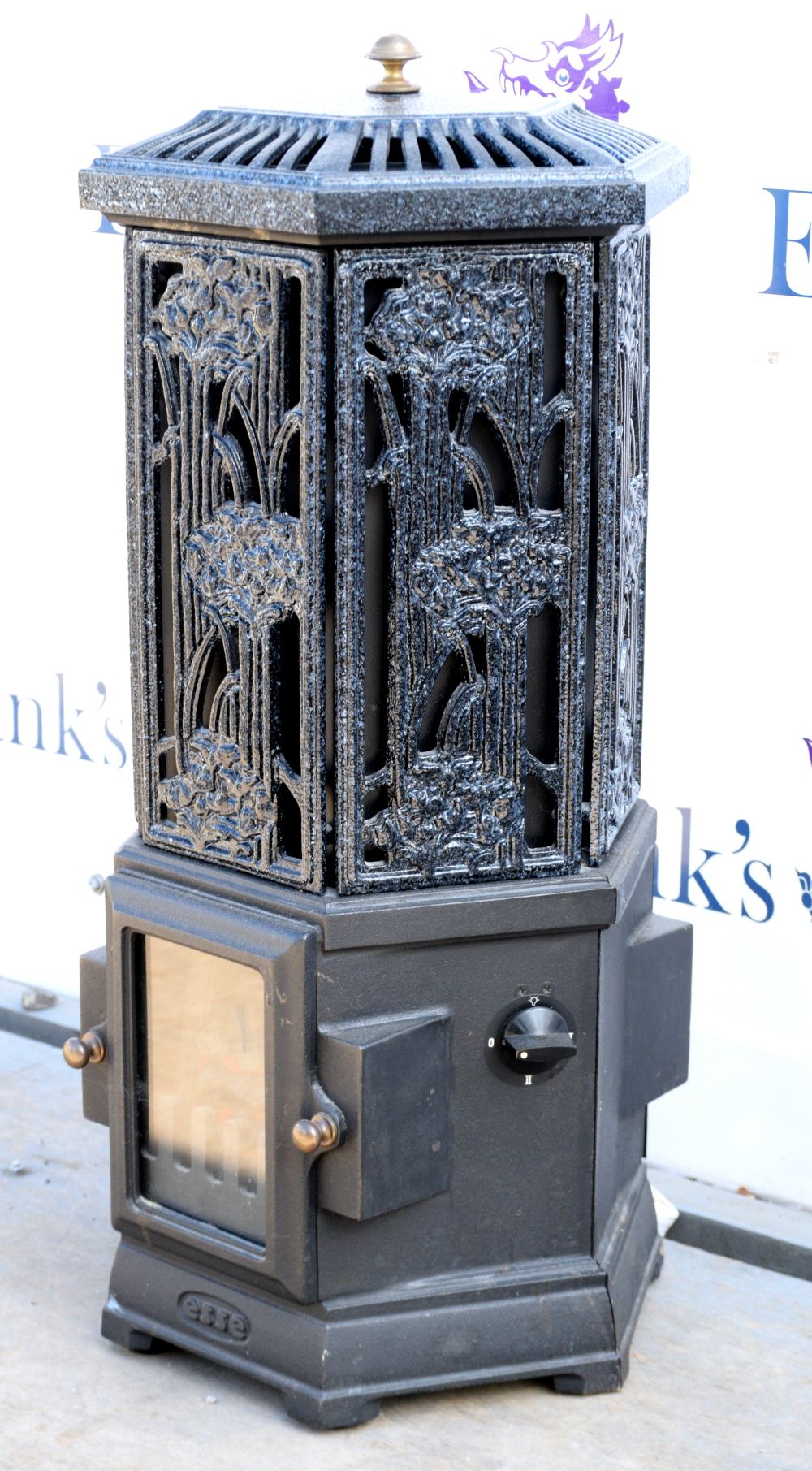Esse Firemaster Solo Electric Stove, black mottled glazed finish, 79 cm high - Image 2 of 3