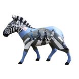 The Beatles - Marwell Zoo full sized Zebra sculpture from 2016 animal trail in Southampton. This