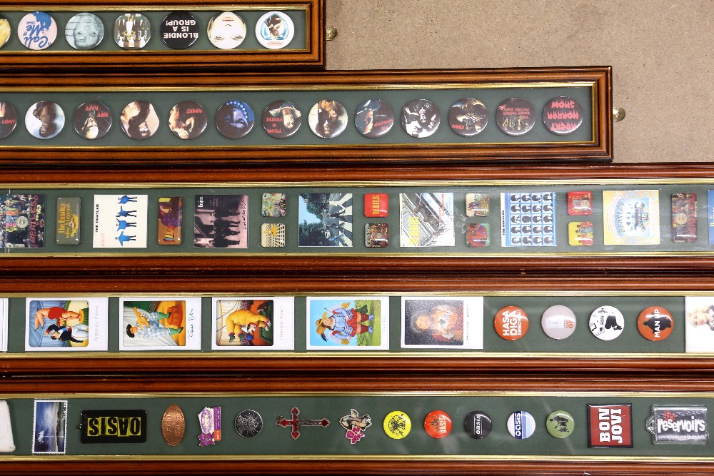 Collection of vintage badges and lapel pins including The Beatles, Blondie, Rocky Horror and others, - Image 4 of 4