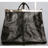 Large Pierre Cardin black leather bag 43 x 49cm No key.In good condition with only minor wear to