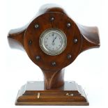 Propeller clock, the cut-down wooden propeller boss mounted with Smith's rear winding clock,