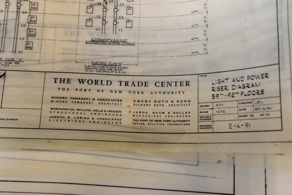 Electrical and lighting plans for the World Trade Centre, New York. A total of 27 plans on - Image 8 of 12