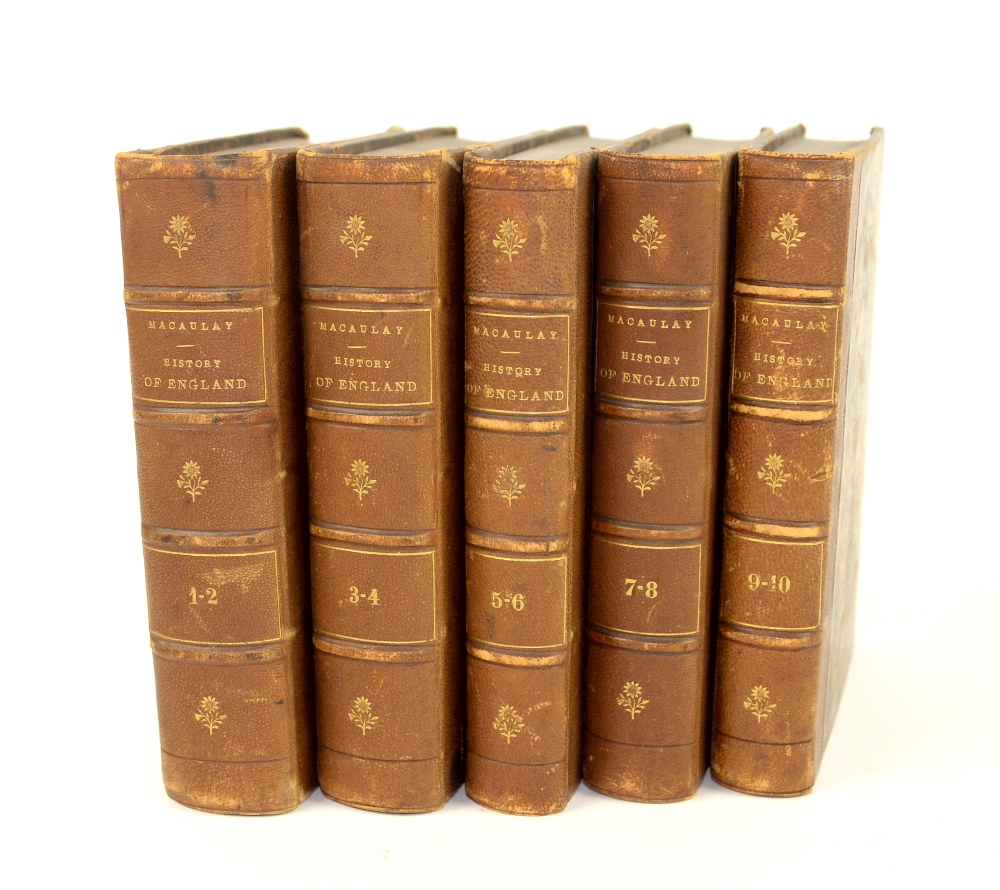 Thomas Babington Macaulay, The History of England, 10 volumes in 5 bindings