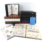 Two boxes of stamps, Collection of Great Britain Stamps in albums with Commemoratives and year packs