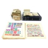 Stamp Collection in Scott Album and loose Album leaves and packets with Great Britain 1840 1d