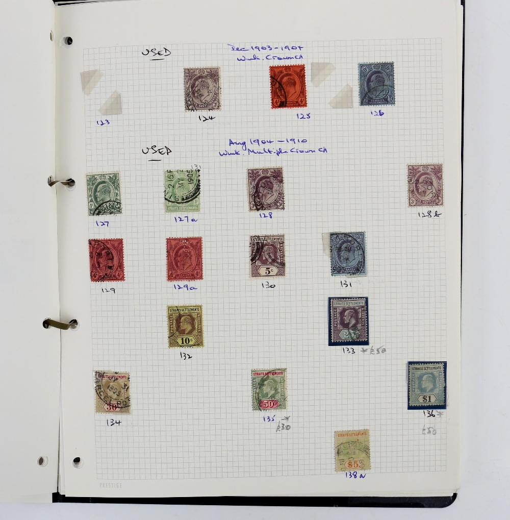 Folder - Malaya Straits Settlements from 1867 crown overprints, mint and used surchahges, 1898 5 - Image 3 of 3