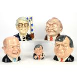 Collection Bairstow Manor porcelain character jugs, one of John Prescott, William Hague, John Major,