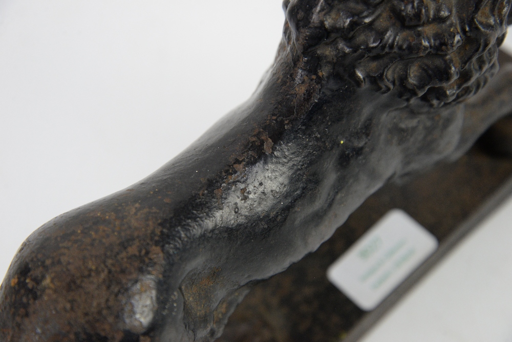 Victorian cast iron doorstop in the form of a lion with a paw on a ball Condition: heavily worn, - Image 6 of 12