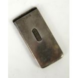 Patent slide action silver card case, London 1907