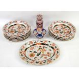 Mixed group of items including Ironstone dishes, a Greek-style bowl, etc