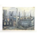 Petty, 20th century - Industrial landscape, oil canvas, signed lower right, 69 x 97cm, still life of