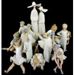 Collection of various Lladro and Nao figurines (12) Condition: chip to candle flame, boy hugging