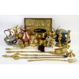 Collection of brass and metal ware