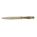 Silver and paua/abalone shell mounted sword form letter opener