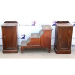 Mahogany step commode together with two mahogany pot cupboards (3)