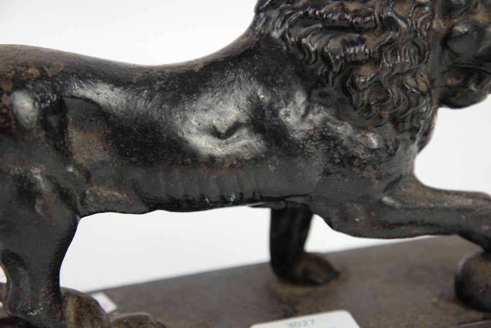 Victorian cast iron doorstop in the form of a lion with a paw on a ball Condition: heavily worn, - Image 12 of 12