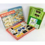 Boxed set of Meccano and a Subbuteo game