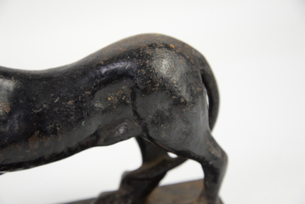 Victorian cast iron doorstop in the form of a lion with a paw on a ball Condition: heavily worn, - Image 3 of 12