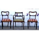 Five 19th century mahogany arm chairs and 8 single chairs