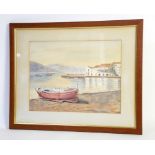 Ben Maile, two signed colour prints, and two watercolours, Mediterranean views