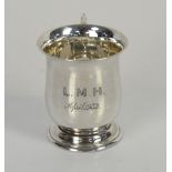 Silver cup/mug of ballinster form by James and William Deakin, Sheffield 1927