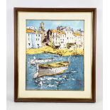 Bernard Dufour (1922-2016) Mediterranean Harbour, signed, 44cm x 36cm