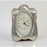 Silver frame large clock by R. Carr, Sheffield The clock is battery operated so no keySilver Case is