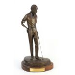 After Don Davis, Harvey Penick, bronze figure (2000 Philips Invitational) Signed David 64cm aprox