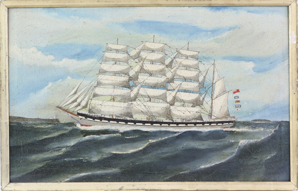 Group of six oil paintings, to include an oil on canvas depicting a clipper at sea, 38 x 60cm; - Image 4 of 20