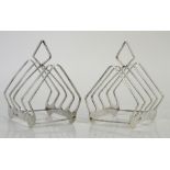 Pair of silver toast racks by Elkington and Co, Birmingham 1922 136 Grams