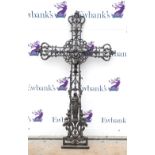 Large wrought iron Crucifix 60cm high x 87cm wide