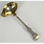 Norwegian silver 830 grade ladle by M.AASE with floral and bow design