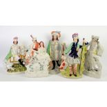 Large group of 19th century Staffordshire flat-pack figures to include Napoleon