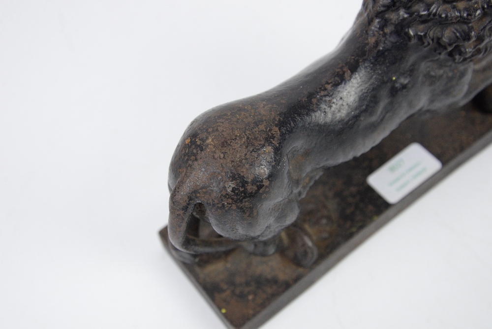 Victorian cast iron doorstop in the form of a lion with a paw on a ball Condition: heavily worn, - Image 5 of 12