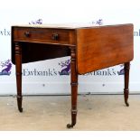 AMENDED DESCRIOTION 19th century mahogany Pembroke table and an oak side table