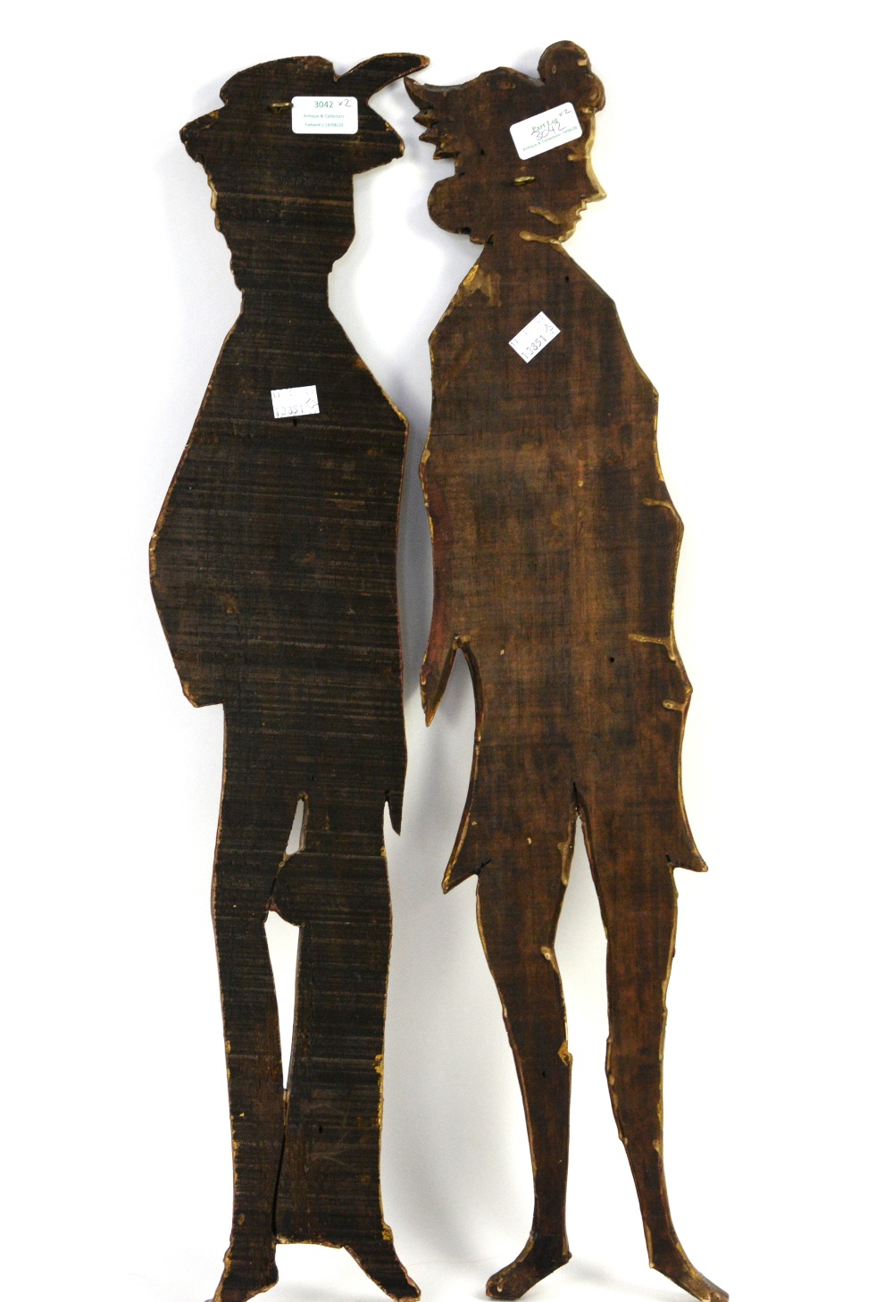 Two 15th/16th Century style carved wooden wall mounting figures Report given on dimensions - Image 5 of 5