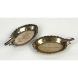 Pair of sterling silver leaf form ashtrays