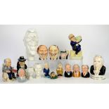 Collection of Kevin Francis, Bairstow Manor and other porcelain prime minister character jugs,