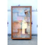 Early 20th century inlaid mahogany display cabinet with bevelled glass, 76 x 47cm