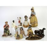 Lladro figures Girl with Crossed Arms No. 2093, 'Tenderness' No.2094, 'Fiesta' No. 13505, Alida No