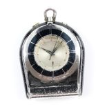 Jaeger-Le Coultre Memovox Travel Alarm Clock, in round rectangular prism shape case, silvered signed