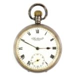 James Walker open faced sliver pocket watch, dial signed To The Admiralty James Walker London,