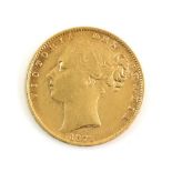 Queen Victoria, 1872 Gold Sovereign .