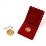 Royal Mint The 1980 Proof Half Sovereign with certificate in presentation case.